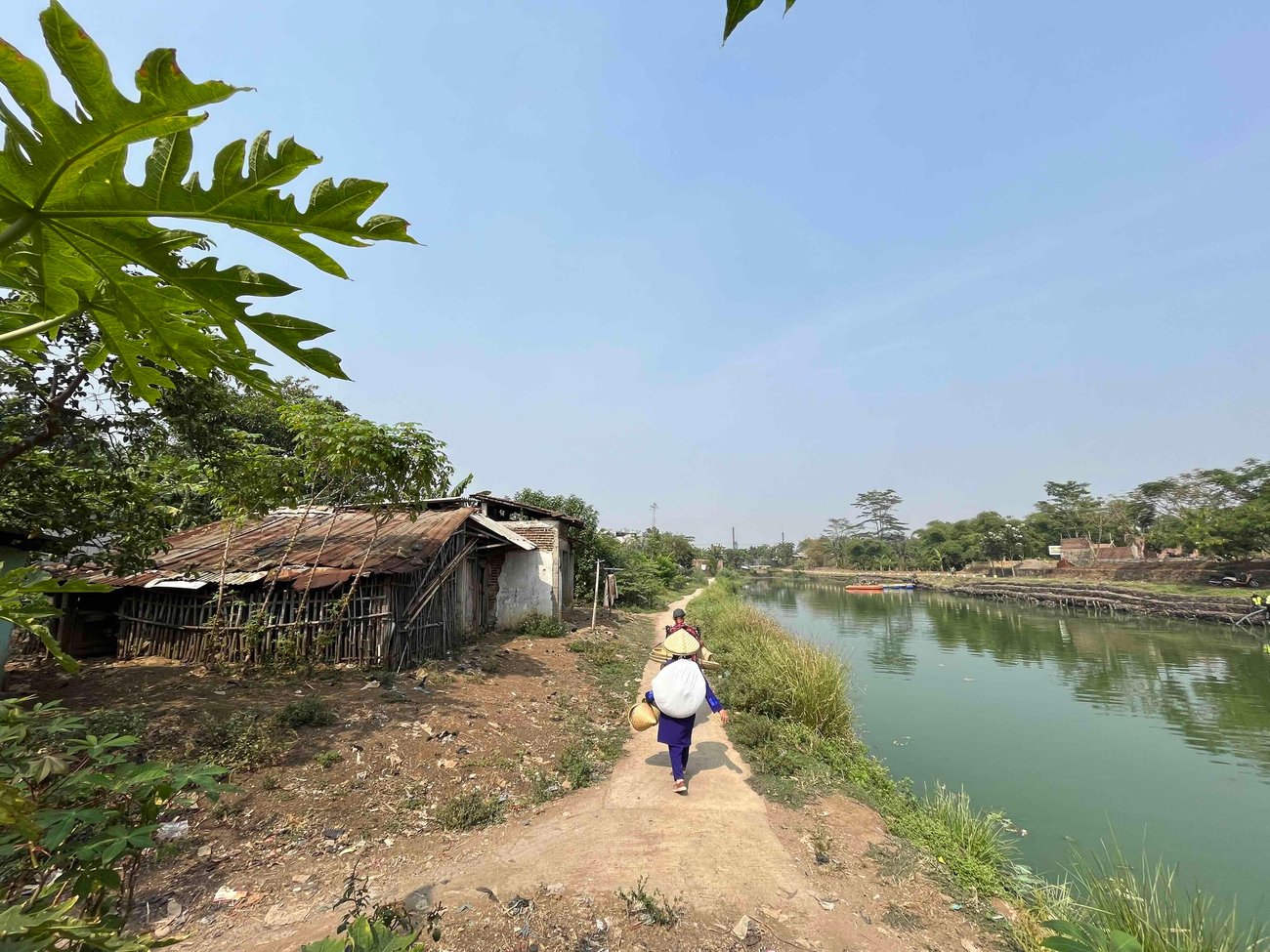 Cleaned by Plastic Fischer: Riverbank of Citarum Riverin Indoneasia